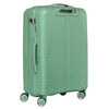 Zielona walizka podróżna w średnim rozmiarze z teleskopowym uchwytem i kółkami obrotowymi - Peterson