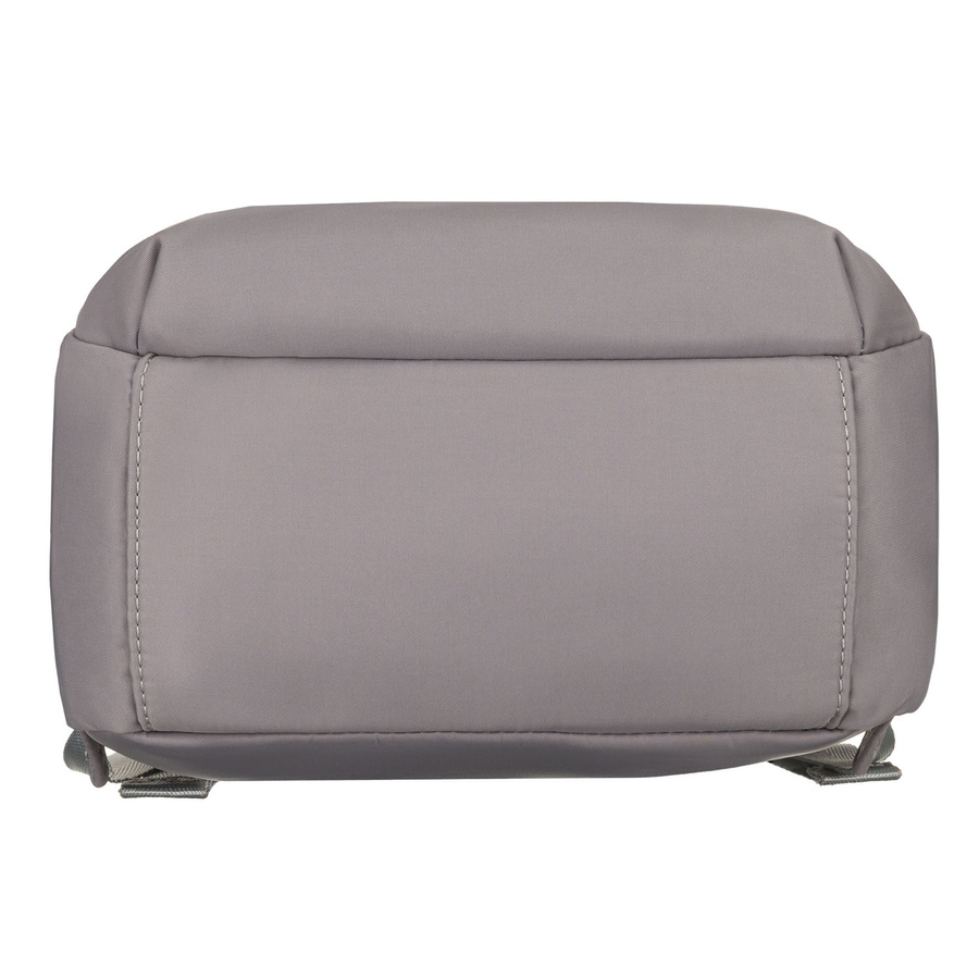 Szary plecak damski z nylonu i skóry ekologicznej z kieszonką zewnętrzną - Peterson