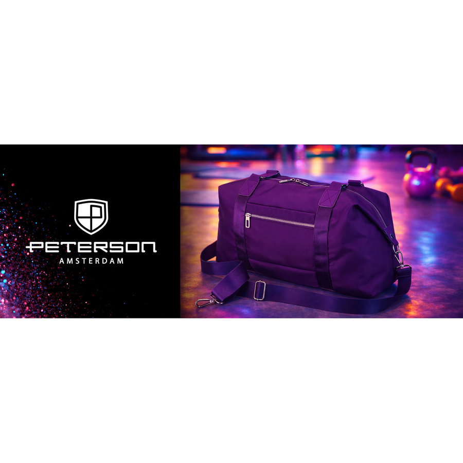 Sportowa torba treningowa z poliestru w fioletowym kolorze - Peterson