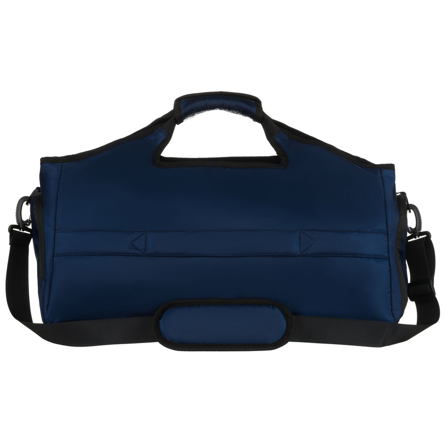 Czarnogranatowa, sportowa torba podróżna na ramię z dopinanym paskiem - Peterson