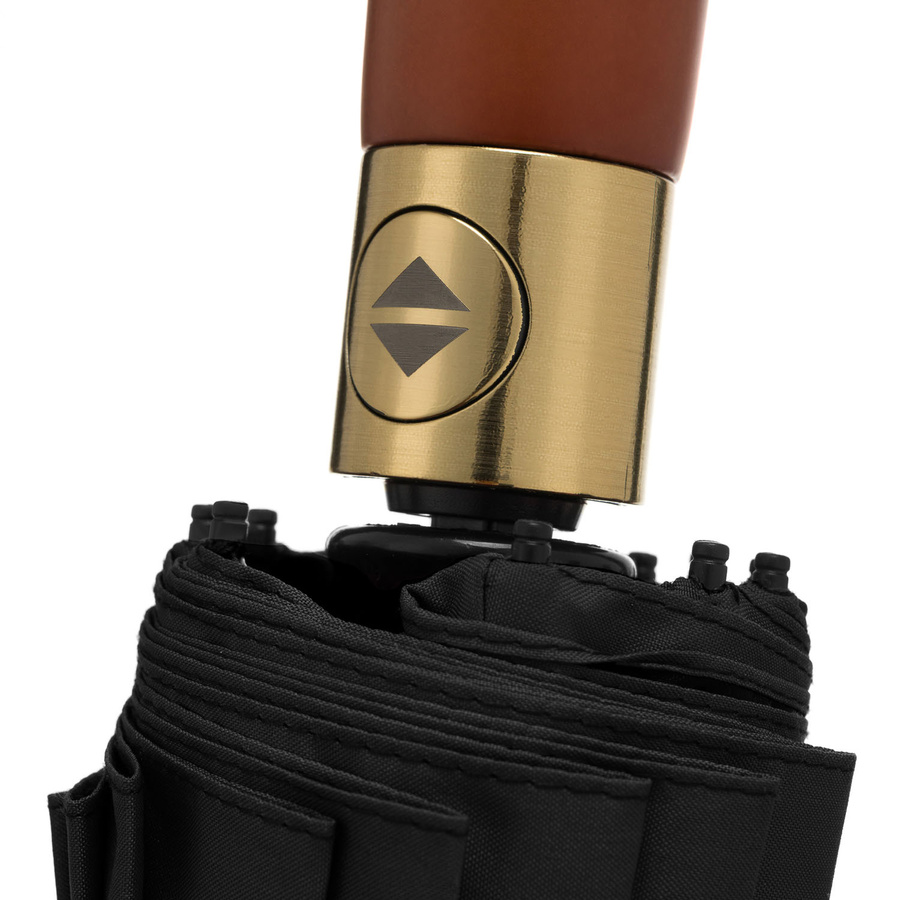 Składana, czarna parasolka w eleganckim pokrowcu - Peterson