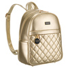 Złoty pikowany błyszczący plecak damski ze skóry ekologicznej mały Peterson