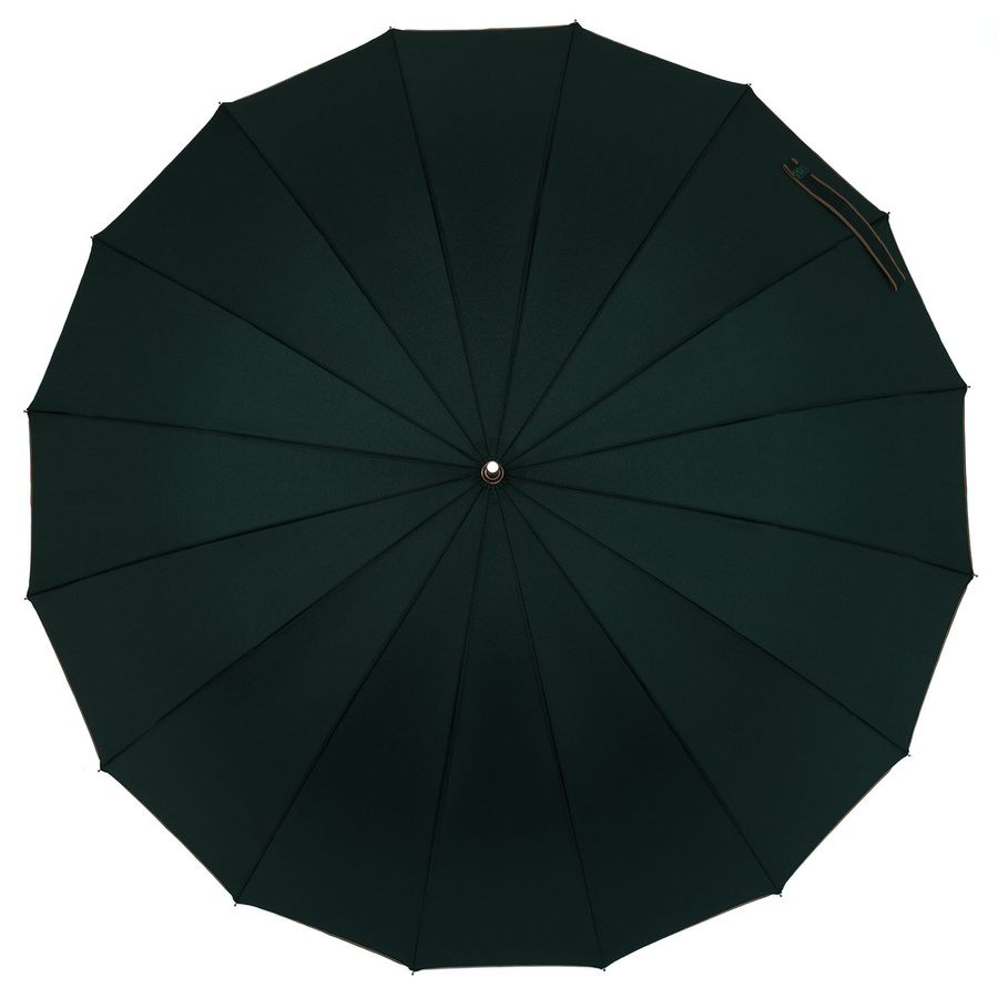 Elegancki, zielony parasol z dużą czaszą - Peterson