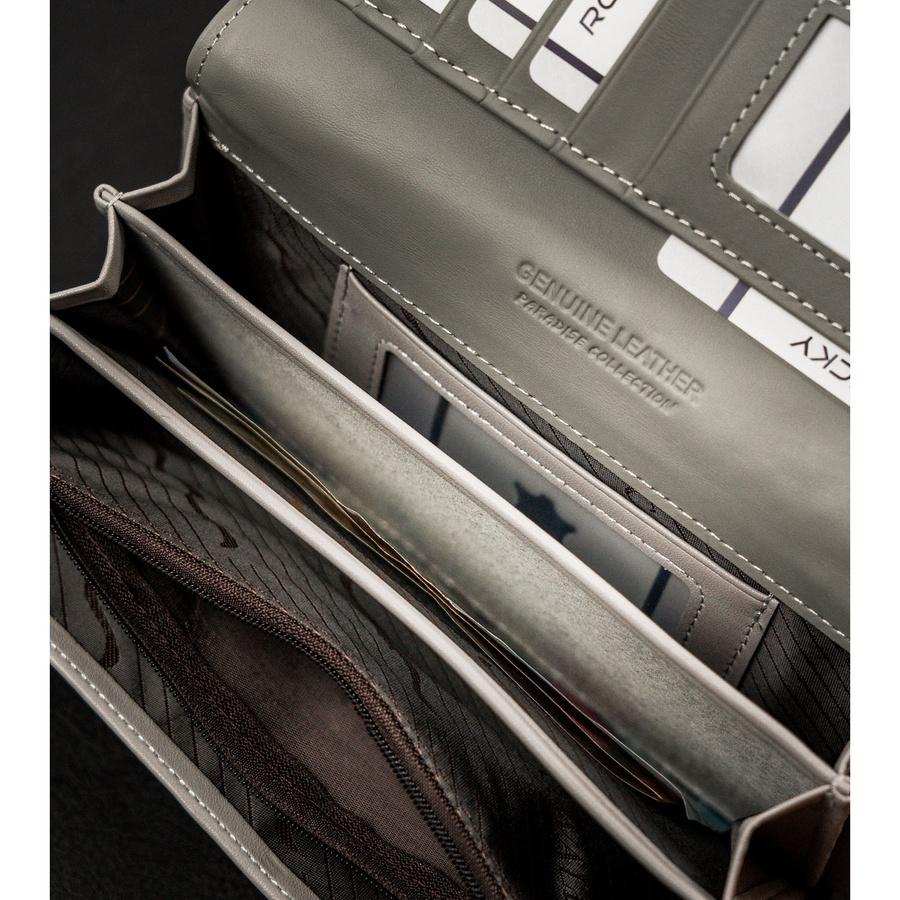 Duży, wielokolorowy portfel damski wykonany ze skóry naturalnej i ekologicznej - 4U Cavaldi