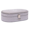Elegancka szkatułka na biżuterię w srebrnym kolorze, zamykana zatrzaskiem - Peterson