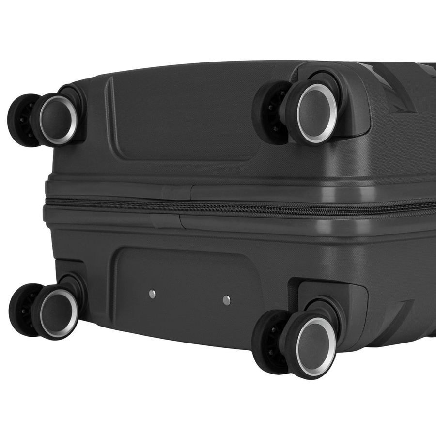 Mała walizka kabinowa z polipropylenu w szarym kolorze - Peterson