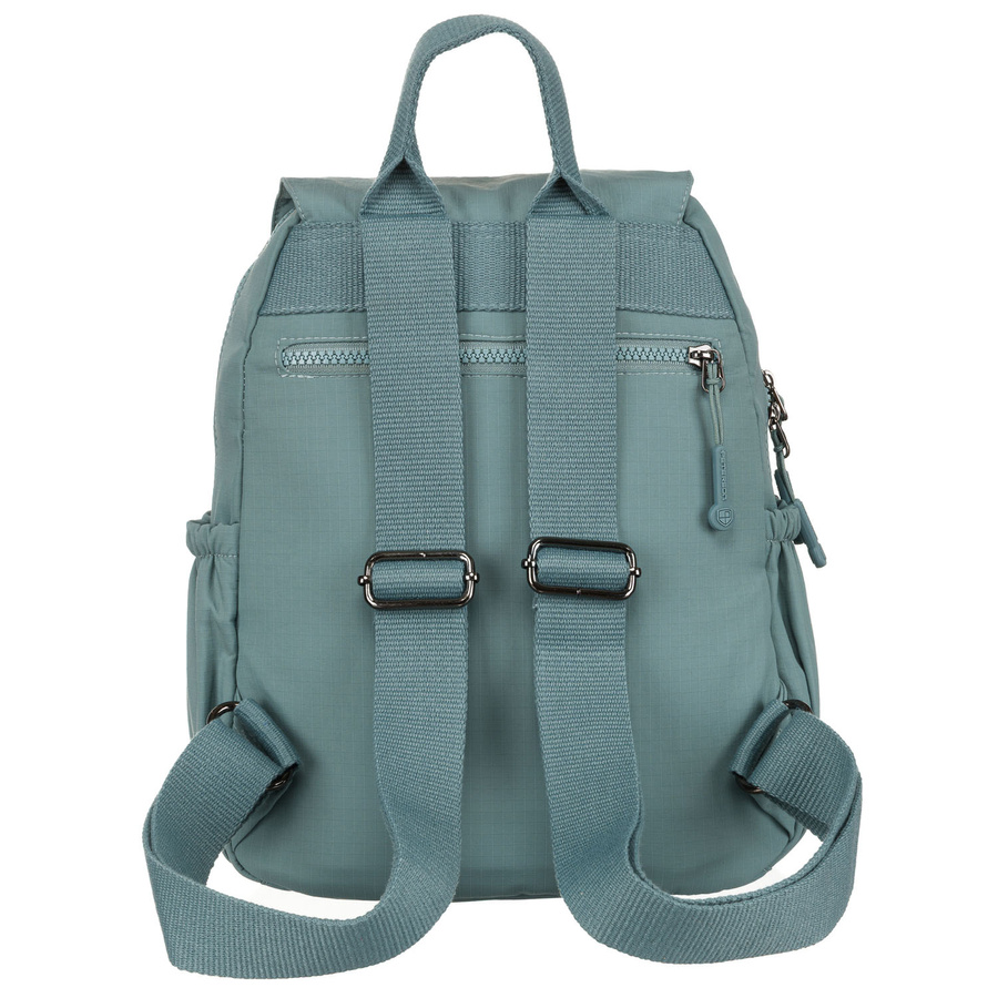 Niebieski plecak damski z poliestru z klapką zamykaną na magnes - Peterson