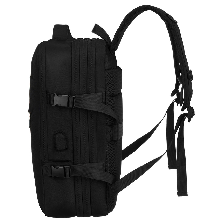 Czarny, podróżny plecak idealny na bagaż podręczny do samolotu - Peterson