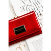 Czerwony portfel damski lakierowany na zatrzask i bigiel - Peterson