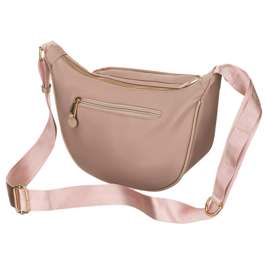 Listonoszka damska z nylonu w różowym kolorze, zamykana suwakiem - Peterson