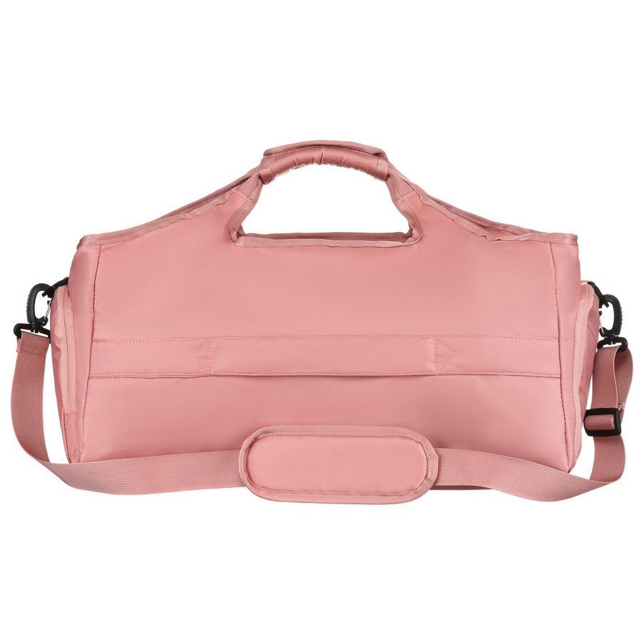 Sportowa torba podróżna z poliestru w różowym kolorze zamykana na suwak - Peterson