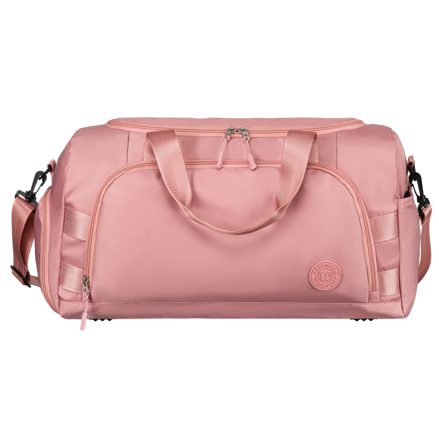 Różowa torba weekendowo-podróżna z komorą boczną na buty - Peterson