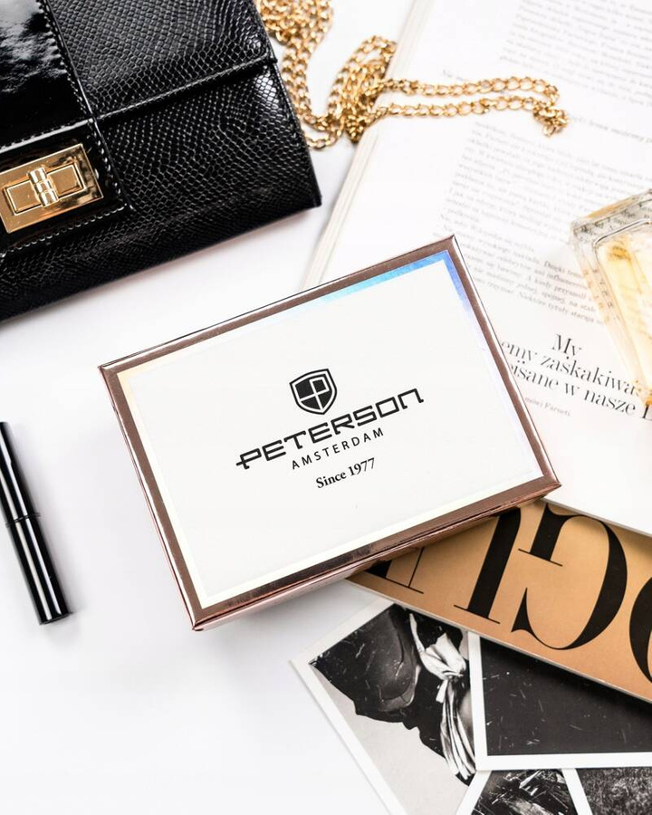 Poziomy portfel damski ze skóry ekologicznej - Peterson