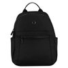 Mały, czarny plecak damski wykonany z poliestru, jednokomorowy z kieszenią zewnętrzną - Peterson