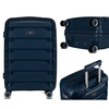 Granatowa, mała walizka kabinowa z polipropylenu - Peterson