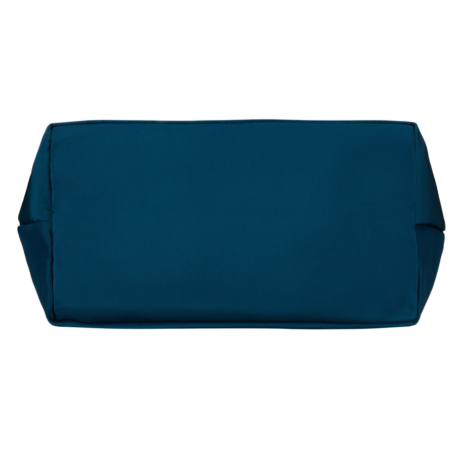 Turkusowa shopperka damska zawieszona na wygodnych uchwytach i doczepianym pasku, zamykana suwakiem - Peterson