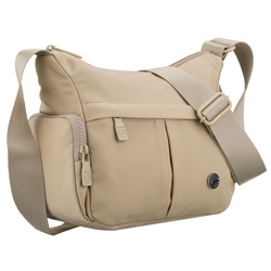 Miejska llistonoszka damska z poliestru w kolorze ecru zamykana suwakiem - Peterson