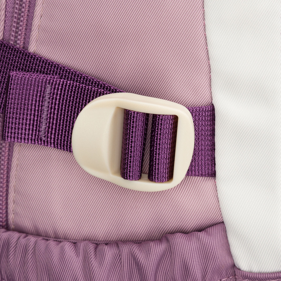 Miękki plecak szkolny z poliestru w białofioletowym kolorze, zawieszony na regulowanych szelkach - Peterson