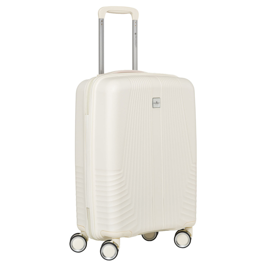 Kabinowa, beżowa walizka podróżna z teleskopowym uchwytem - Peterson