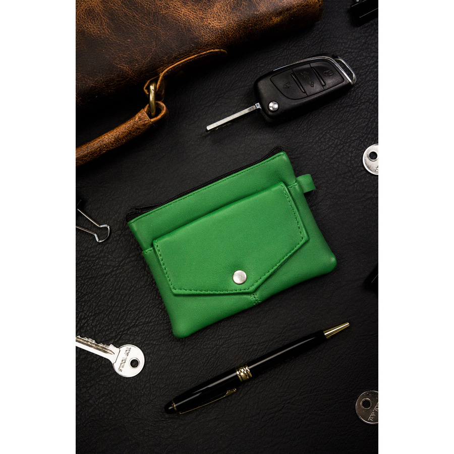 Skórzane etui na klucze w ciemno zielonym kolorze