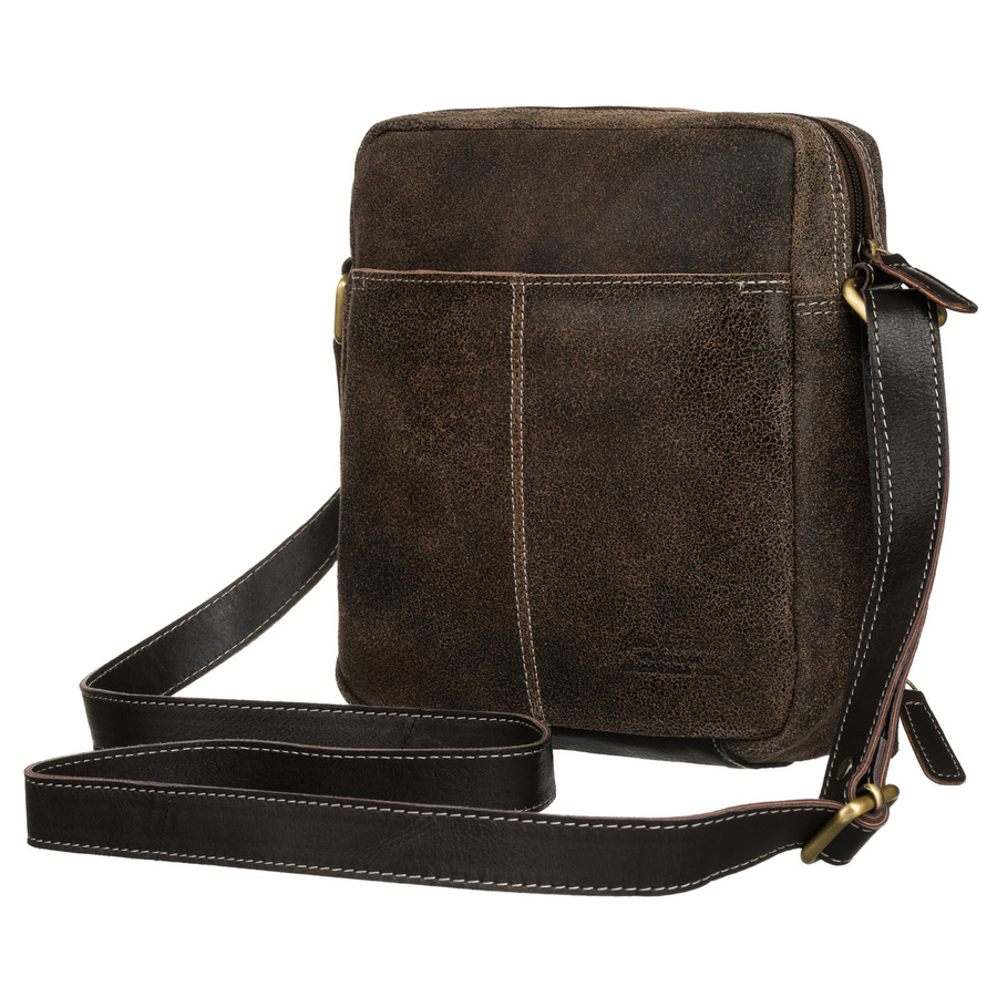 Miejska torba męska ze skóry naturalnej w brązowym kolorze - Peterson