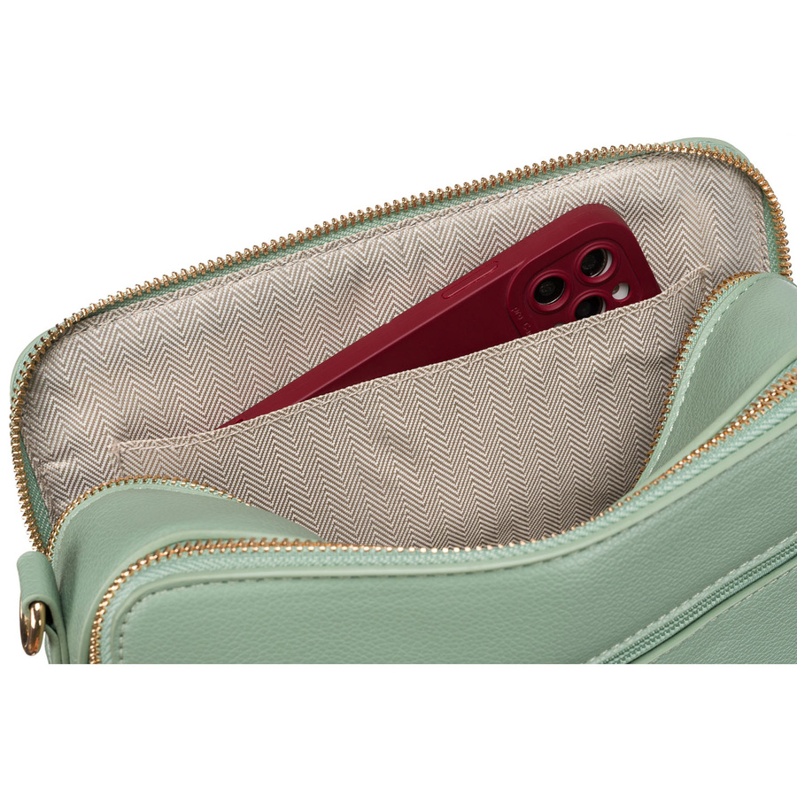 Modna listonoszka damska w zielonym kolorze wykonana ze skóry ekologicznej - Peterson