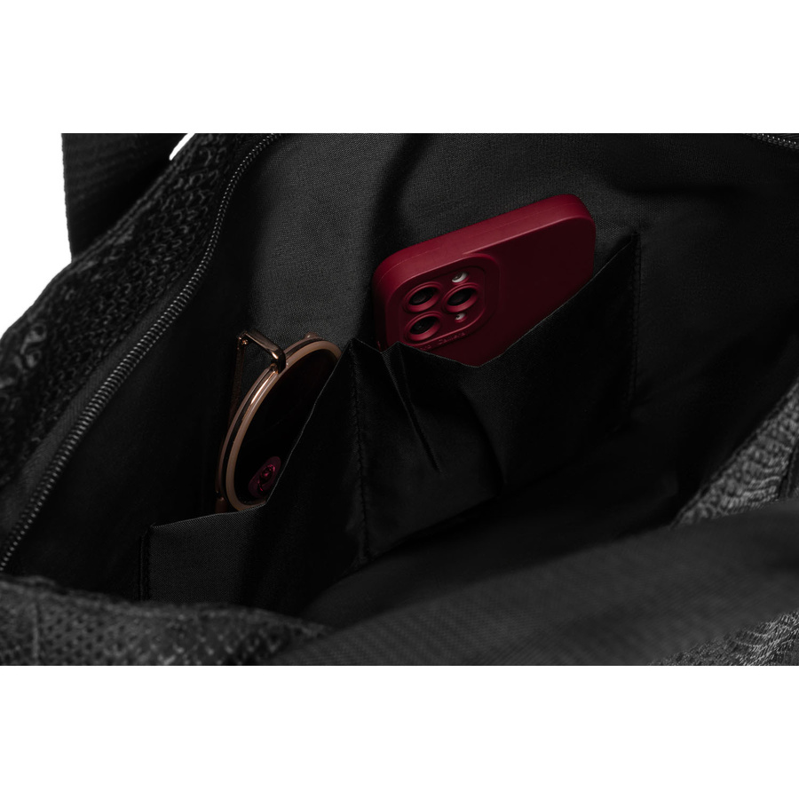 Duży shopper damski z poliestru w czarnym kolorze - Rovicky