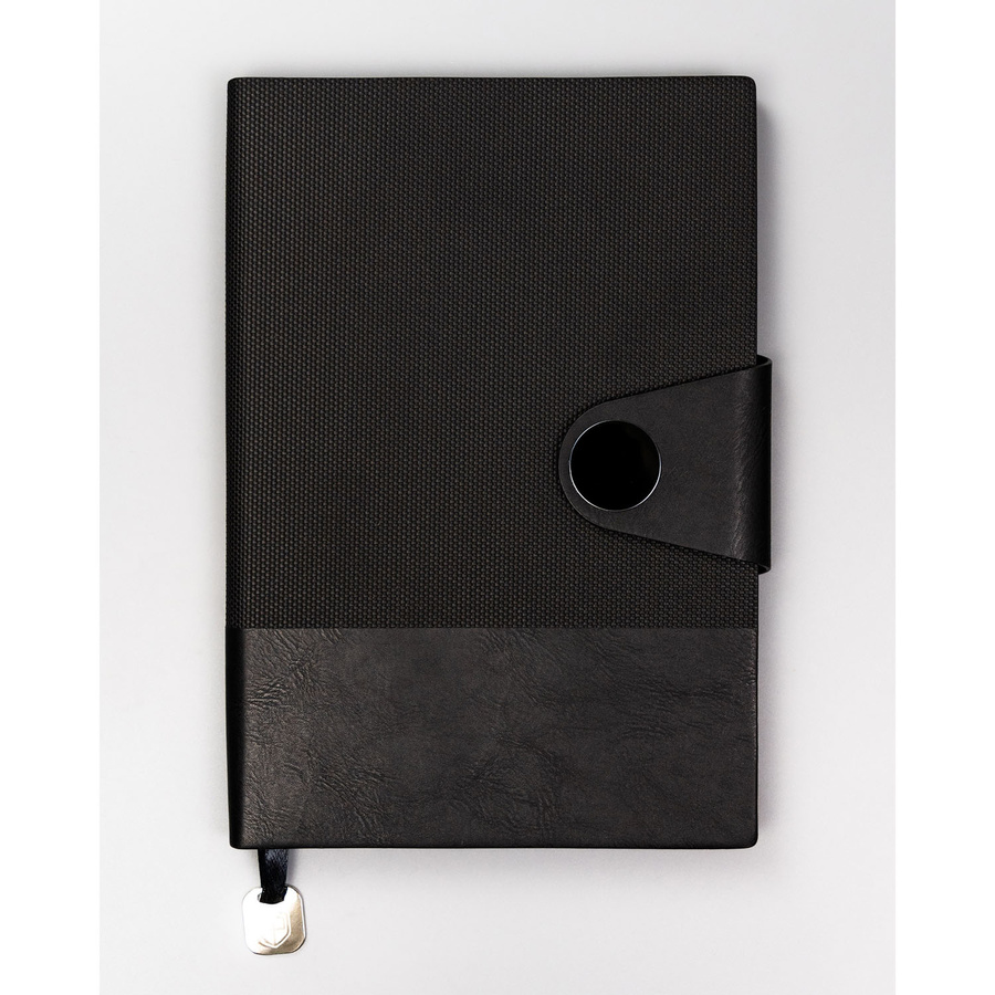 Czarny notatnik w formacie A5 z magnetycznym zapięciem - Peterson
