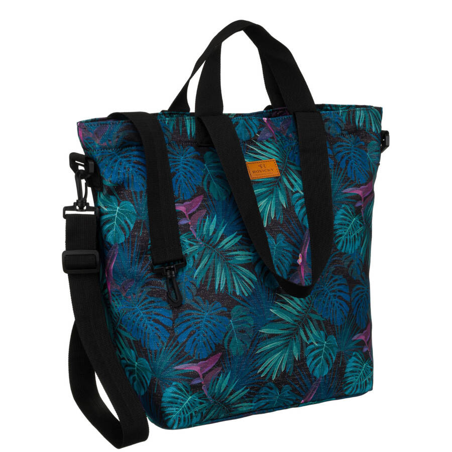 Casualowa torba shopper z zewnętrzną kieszonką - Rovicky