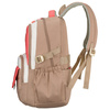 Młodzieżowy plecak szkolny z poliestru w beżowo-różowym kolorze z przegrodą na laptopa - Peterson