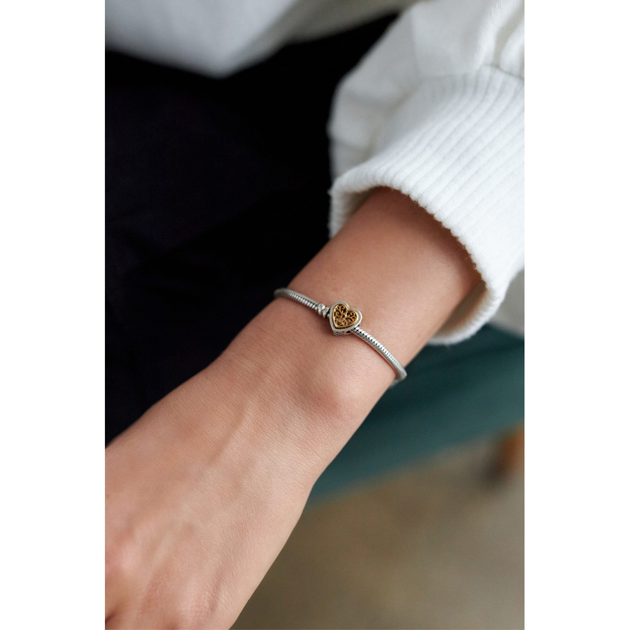 Srebrny charms ażurowe serce do modułowej bransoletki - Peterson