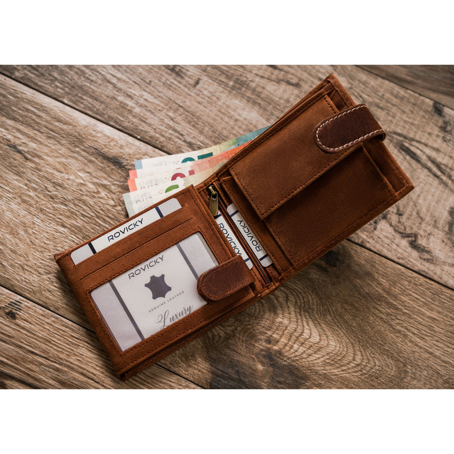 Elegancki portfel męski z nubukowej skóry naturalnej - Always Wild