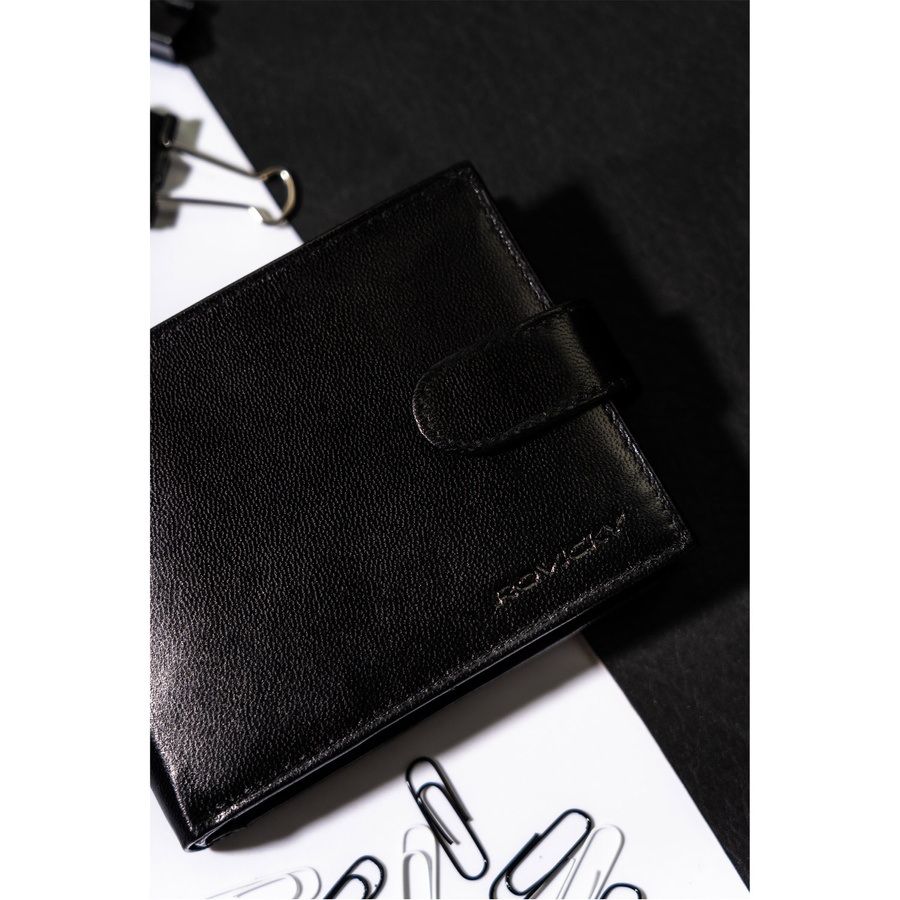 Klasyczny męski portfel na zatrzask z technologią RFID - Rovicky