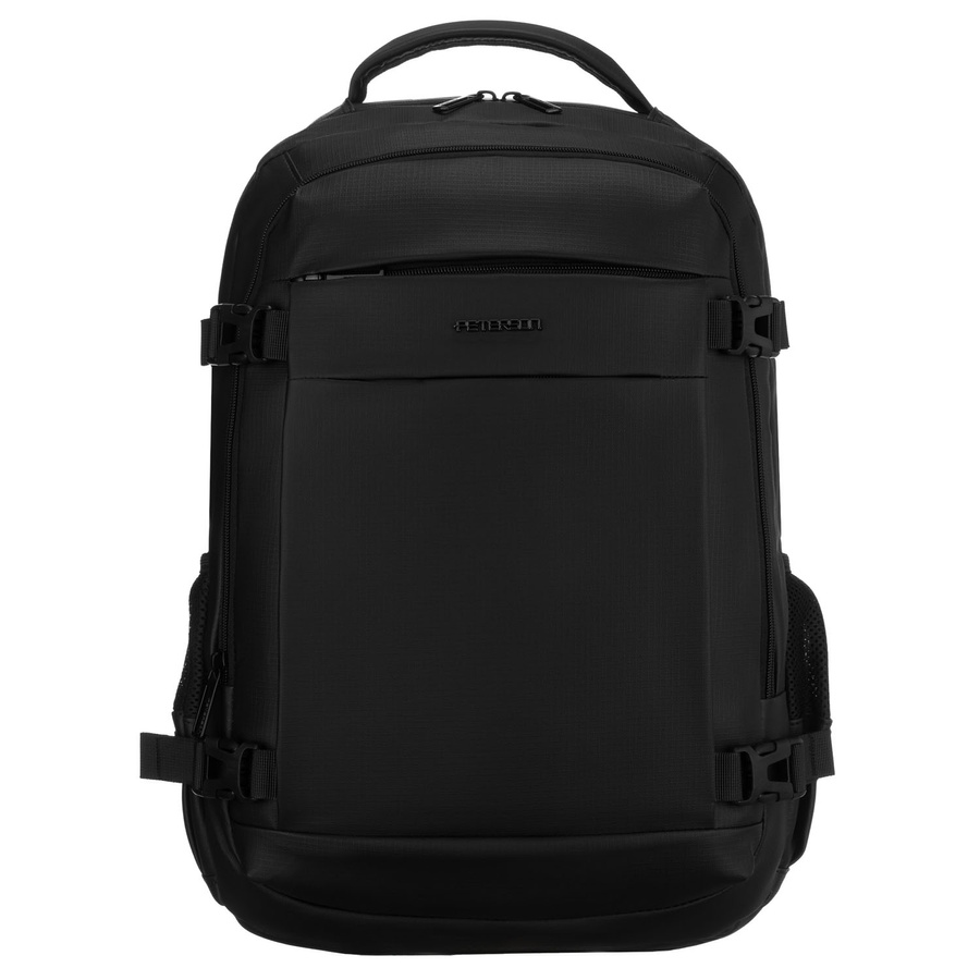 Duży plecak podróżny w czarnym kolorze z miejscem na laptopa, zamykany suwakiem - Peterson