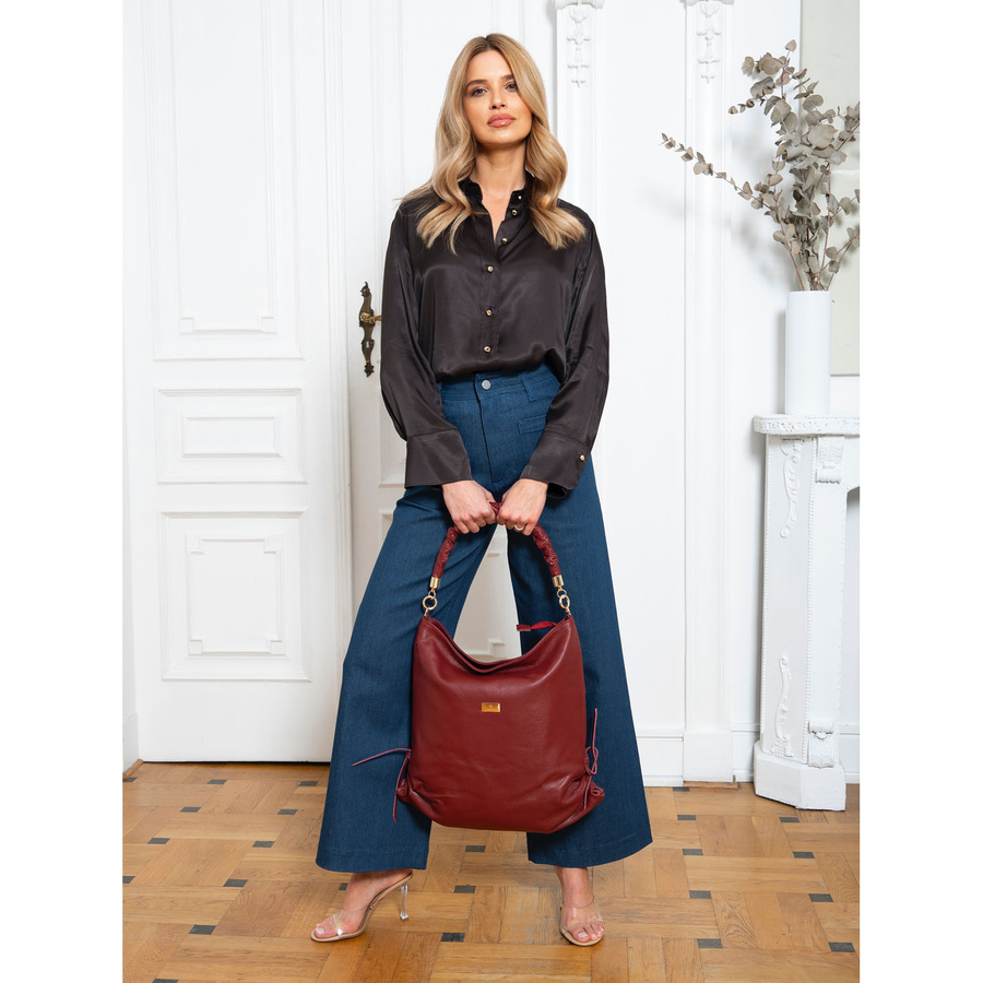 Shopperka w typie worka ze skóry naturalnej - Peterson