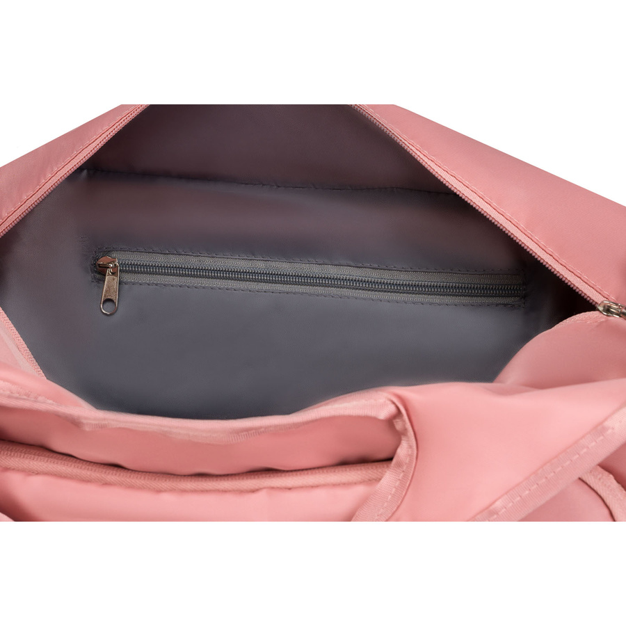 Sportowa torba podróżna z poliestru w różowym kolorze zamykana na suwak - Peterson