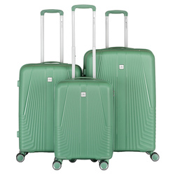 Zestaw walizek podróżnych z tworzywa ABS w zielonym kolorze - Peterson