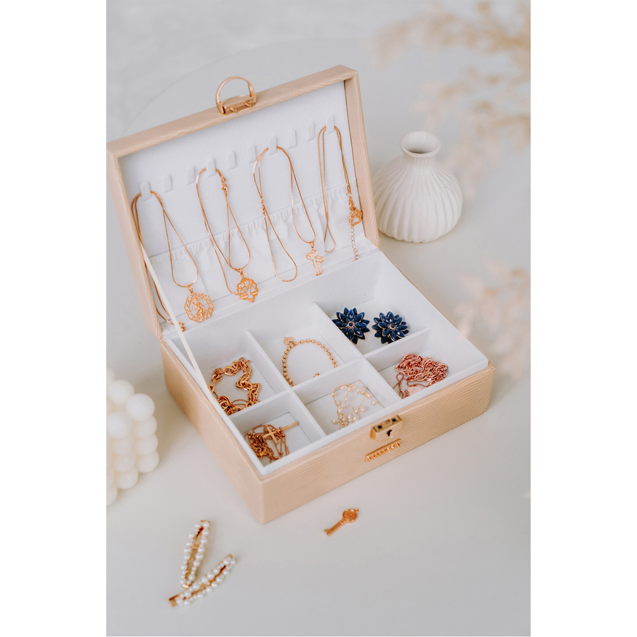 Elegancki organizer na biżuterię z przegródkami - Peterson