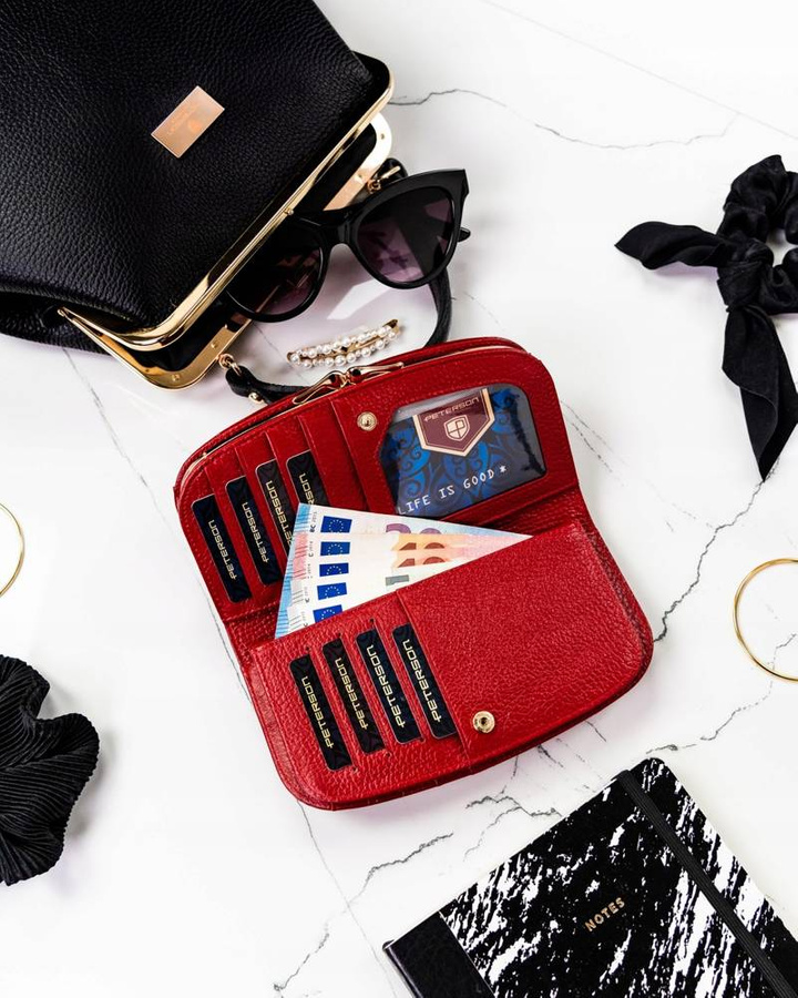 Duży portfel damski ze skóry naturalnej - Peterson