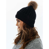 Ciepła dwuwarstwowa czapka damska z pomponem - Peterson