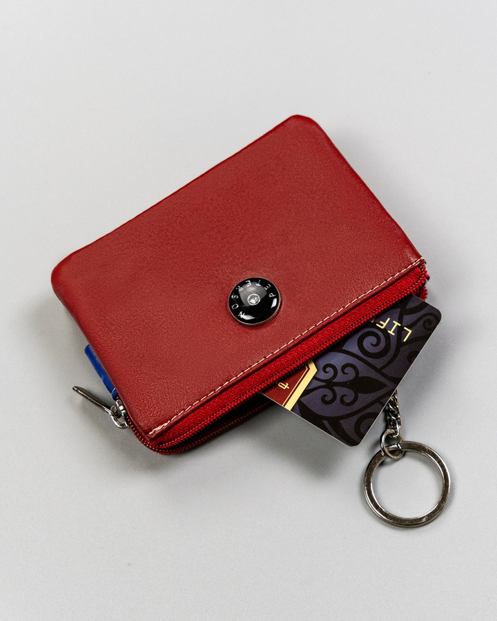 Damskie skórzane etui na klucze z kieszonkami - Peterson