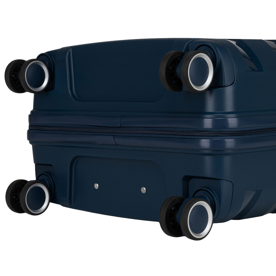Granatowa, mała walizka kabinowa z polipropylenu - Peterson