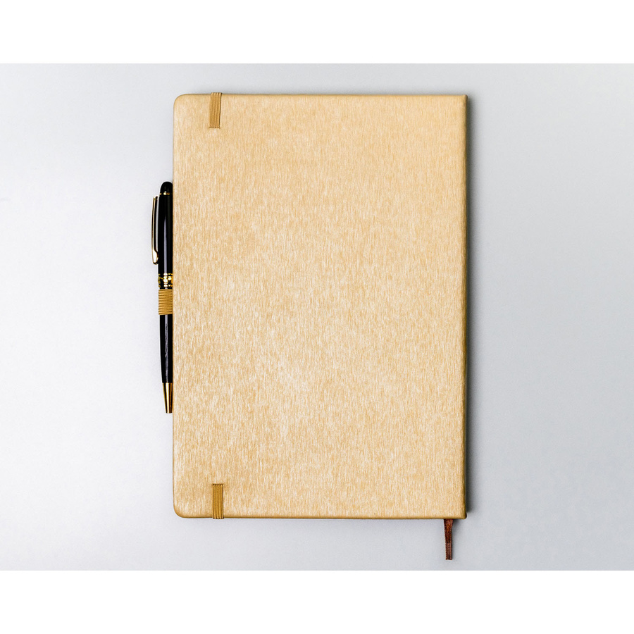 Beżowy notes w formacie A5 zadrukowany w linie - Peterson