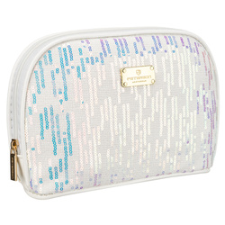 Kosmetyczka z materiału syntetycznego w białym kolorze, jednokomorowa - Peterson