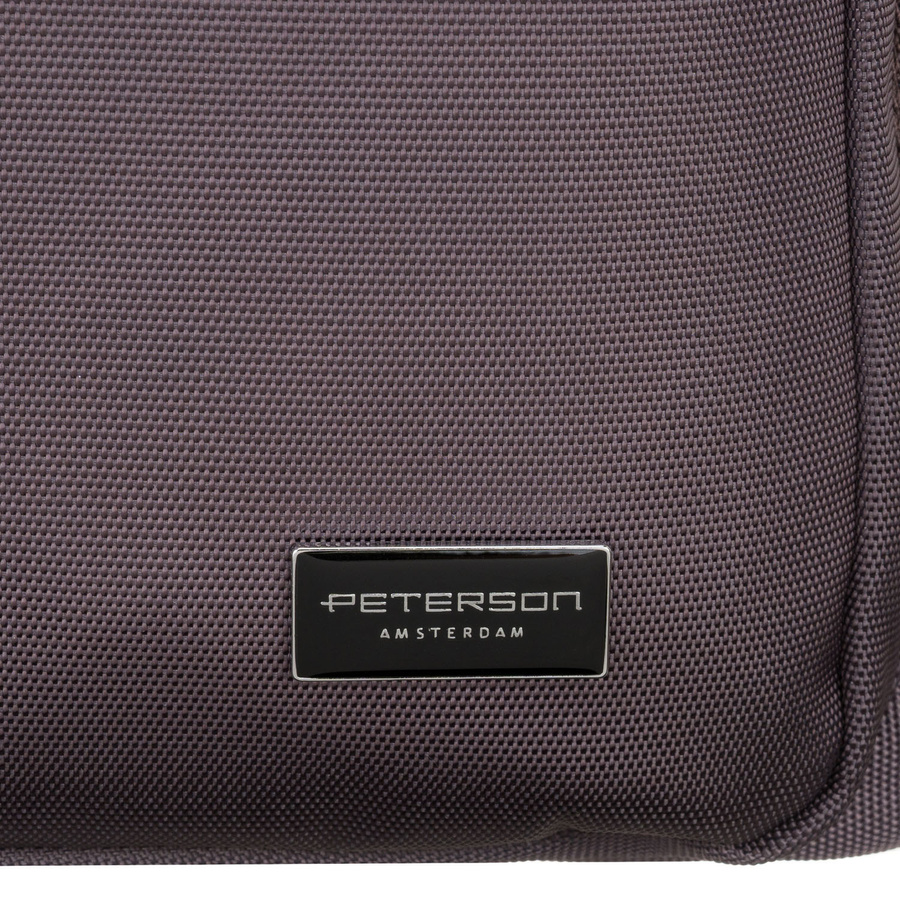Pojemna torba damska w szarym kolorze z przegrodą na laptopa wykonana z poliestru - Peterson