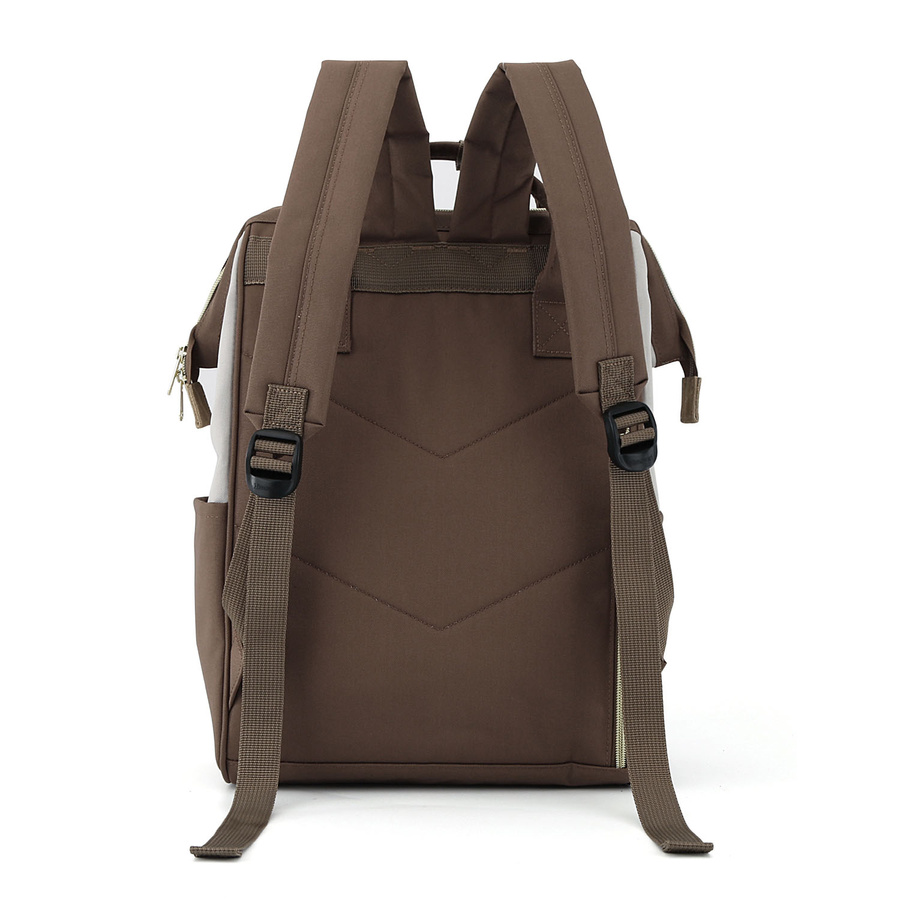 Klasyczny, modny plecak w brązowo-szarym kolorze na laptopa z portem USB - Himawari