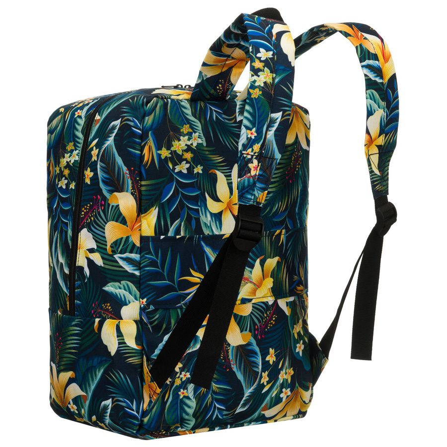 Pojemny plecak podróżny zamykany na suwak w kwiatowy wzór - Rovicky