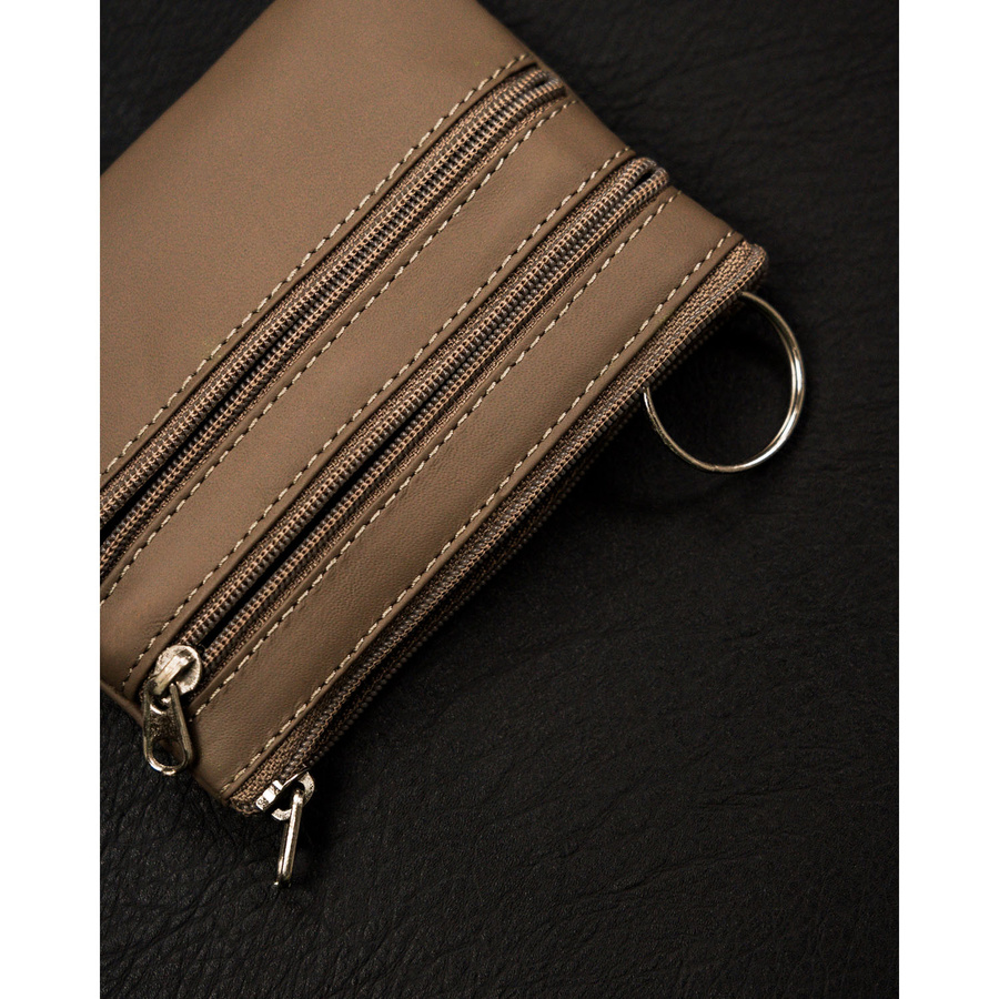 Beżowe etui na klucze ze skóry naturalnej