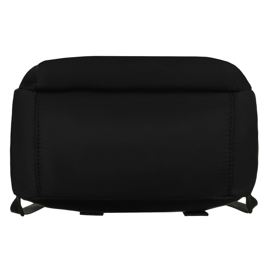 Miejski plecak damski z nylonu i skóry ekologicznej w czarnym kolorze zamykany suwakiem - Peterson