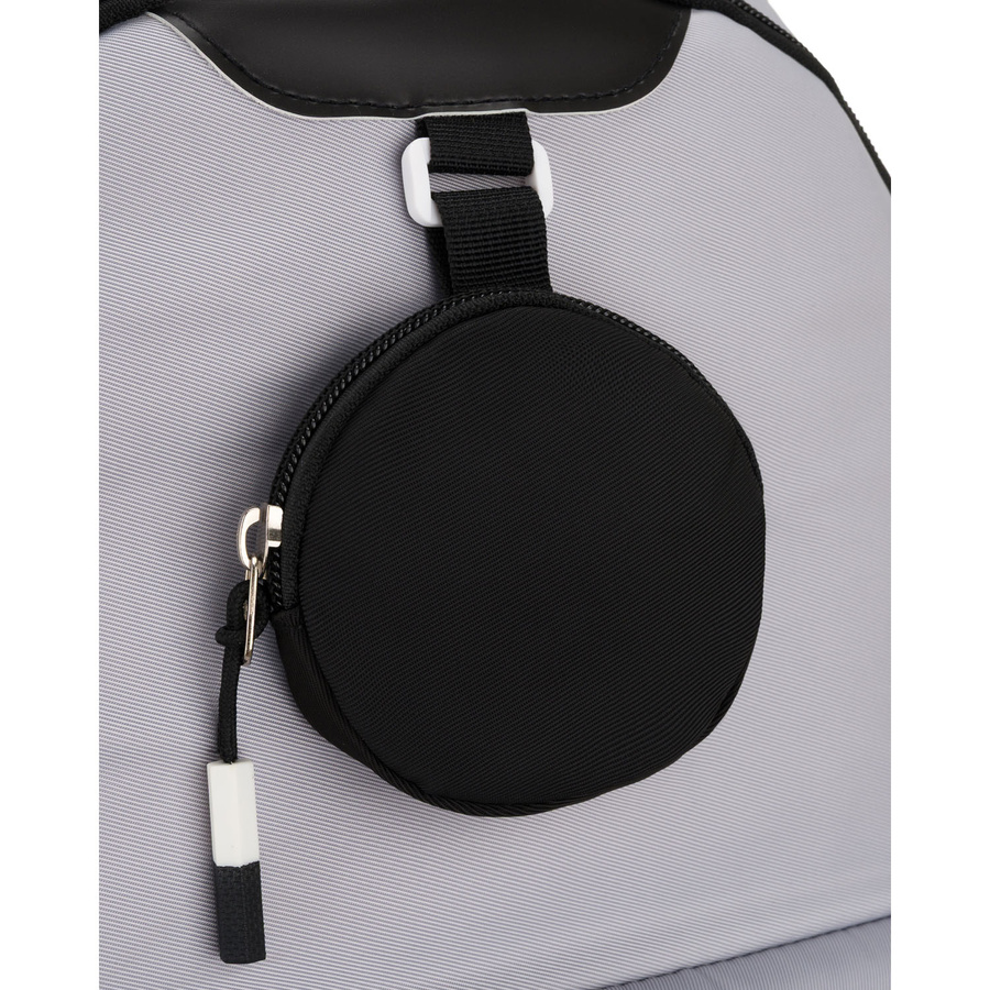 Szaro-czarny plecak szkolny z poliestru z dodatkową saszetką - Peterson